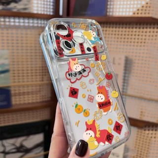 Ốp Điện Thoại Tết Nguyên Đán Ngựa Trung Quốc Cho IPhone 17 16 15 14 13 12 11 Pro MAX Plus 16E Vỏ Mềm Trong Suốt May Mắn Thời Trang Sáng Tạo Silicon TPU Chống Sốc Trong Suốt