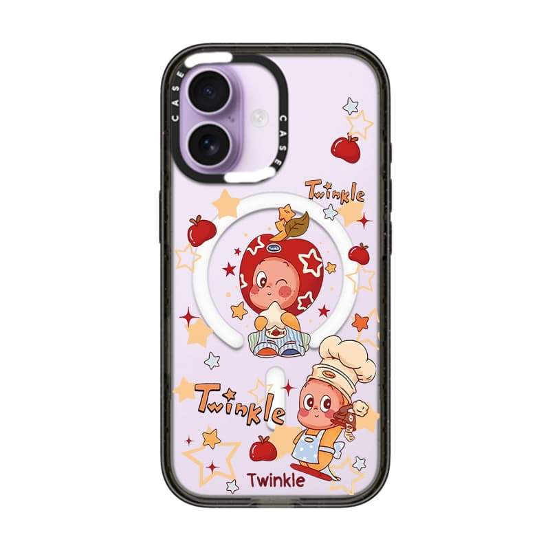 CASECASE X Twinkletwinkle Chef Black Edge Clear Hard Từ Hút Tác Động Cho Apple IPhone 12 13 14 15 16 17 Pro Max Air Plus Có Hộp