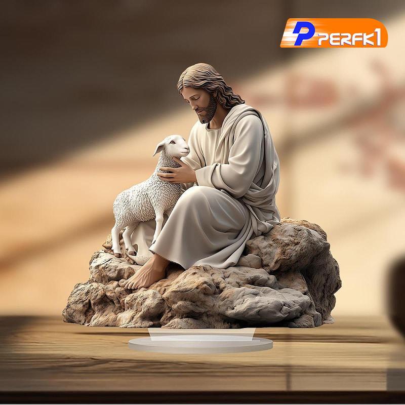 Giáng Sinh Chúa Giêsu Cừu Trang Trí Bàn Đa Năng Tôn Giáo Quà Tặng Trung Tâm Cho Bàn Ngày Lễ Bàn Phòng Khách Giáng Sinh
