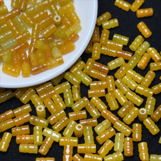 ((10 cái) Hạt ngọc jadeite vàng 5x9 mm đơn lẻ - Phụ kiện để làm vòng tay)