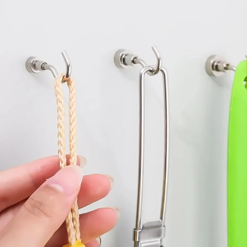 6 / 12 / 18 Cái Móc Từ Tính Mạnh Kim Loại / Móc Nam Châm Chịu Lực Gắn Tường 12MM / Móc Treo Khăn Chìa Khóa