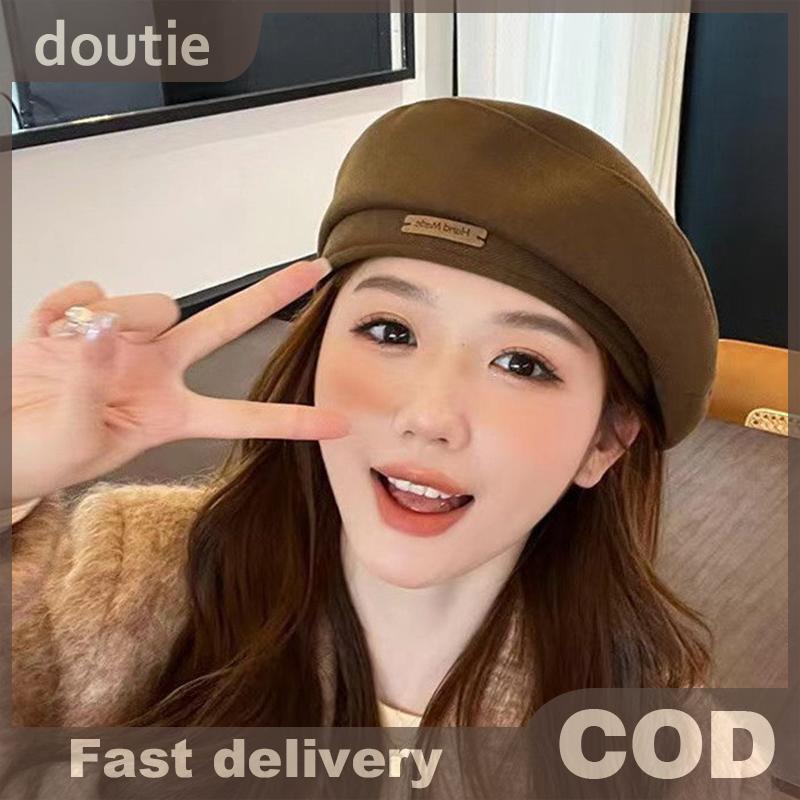 Doutie Cotton Nữ Mũ Nồi Mùa Đông Mũ Vintage Pháp Kẻ Sọc Top Họa Sĩ Mũ Thu Đông Phố Hình Bát Giác Mũ Nồi VN