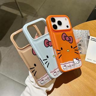 Hàn Quốc Hoạt Hình Dễ Thương Nơ Hello Kitty Cat Air Cushion Mềm Da PU Ốp Lưng Điện Thoại iPhone 17Promax 17Pro 11 12 13 14 15 16 Pro Max Plus Chống Sốc Nữ Điện Thoại Di Động