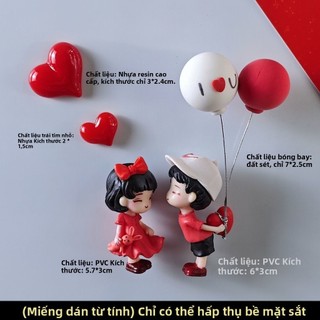 Sáng Tạo Tủ Lạnh Dán Lời Thú Tội Bóng Đỏ Cặp Đôi Trang Trí Dán Từ Kính Tường Gỗ Trắng Tin Nhắn Dán RV0H