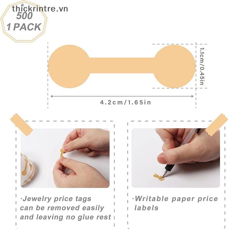 Trang sức nhãn tự dính - 500 chiếc, thẻ vòng cổ giấy, phụ kiện DIY