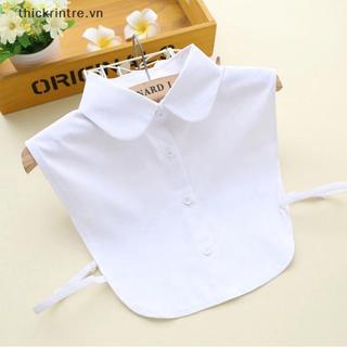 Áo sơ mi nửa chiều dài vintage với ren cổ giả detachable và khăn choàng, phụ kiện thời trang