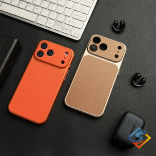 Ốp điện thoại ống kính cửa sổ lớn họa tiết da sang trọng cho IPhone 17 Pro Max 17Air 12 13 14 15 16 Pro Max Vỏ cứng Pc từ tính Vỏ chống sốc