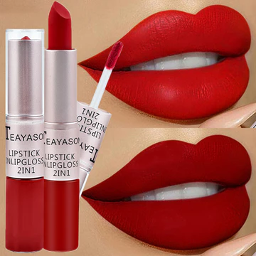 1 Chiếc Lâu Dài Nhung Matte Son Môi Hai Đầu Son Bóng Chống Dính Cốc Son Bóng Chống Thấm Nước 2 Trong 1 Matte Red Son Môi Trang Điểm