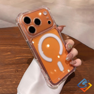 Ốp Điện Thoại Chống Sốc Túi Khí Bốn Góc Cho IPhone 17 Pro Max 11 12 13 14 15 16 Pro Max 14 / 15 / 16 Plus Vỏ Mềm Trong Suốt Từ Tính Ốp Lưng