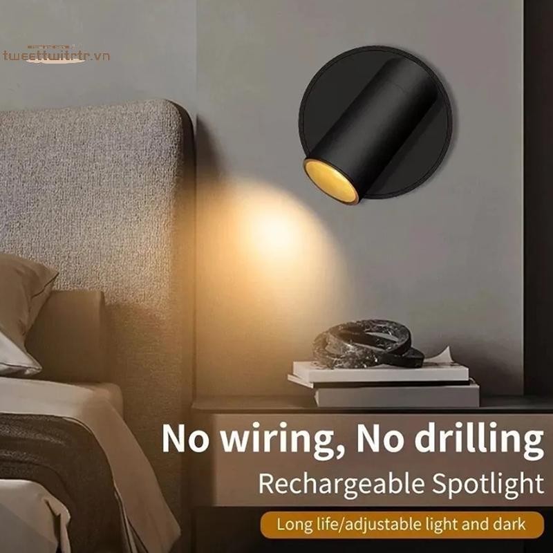 TRTR Spotlight Touch 2000mAH Đế Từ Tính Led Đèn Tường Không Dây USB Sạc Tường Tủ Treo Tường VN