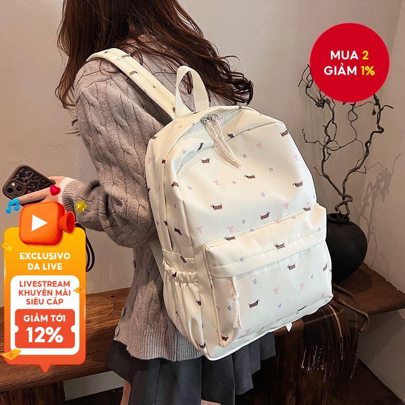 Balo dễ thương cho nữ, đa năng cho học sinh trung học cơ sở, hình chó Dachshund.