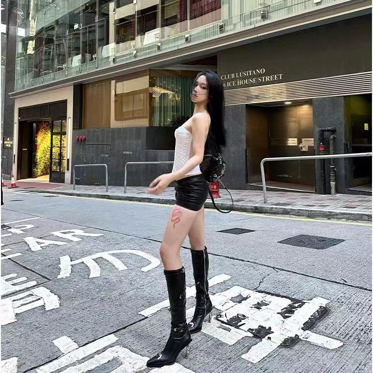 Phong Cách Chức Năng Hot Girl Boots Nữ Thu Đông Phong Cách Mới Châu Âu Mỹ Mũi Nhọn Barb Cao Gót Giày Cao Cấp Hot Girl Phong Cách