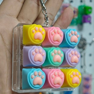 Mới Kawaii 2025 Bán Bàn Phím Fidget Đồ Chơi LED Pha Lê Keycap Móc Khóa Giảm Ngón Tay Đồ Chơi