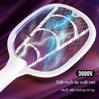 Cao Cấp Để Bàn Sạc USB Vợt Diệt Côn Trùng Để Bàn 3 Trong 1 Shintree Có Đèn Tự Động