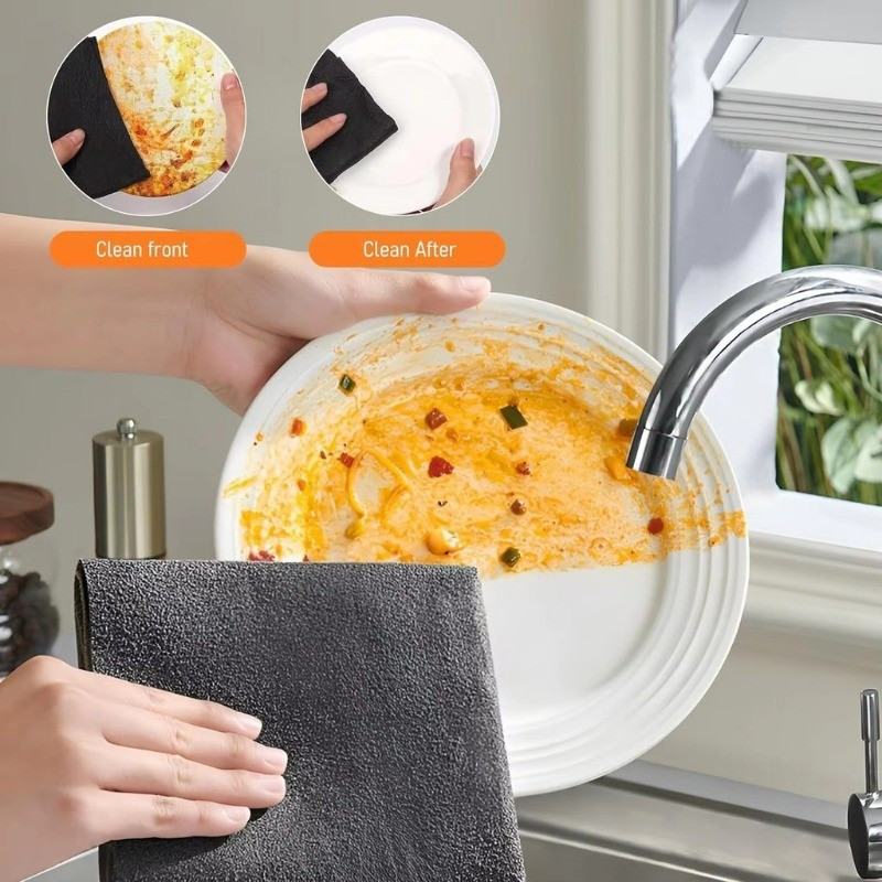 5 / 10 Chiếc Vải Thủy Tinh Làm Sạch Ma Thuật / Vải Giặt Không Xơ Có Thể Tái Sử Dụng / Khăn Đa Năng Kính Windows