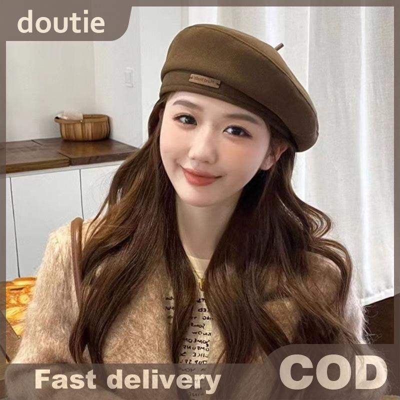 Doutie Cotton Nữ Mũ Nồi Mùa Đông Mũ Vintage Pháp Kẻ Sọc Top Họa Sĩ Mũ Thu Đông Phố Hình Bát Giác Mũ Nồi VN
