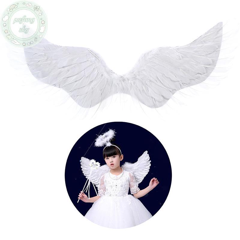 PUSKY Nuốt Hình Thiên Thần Trắng Có Dây Đeo Đàn Hồi Cho Trẻ Em Tiệc Cosplay Halloween Trang Trí Sinh Nhật VN