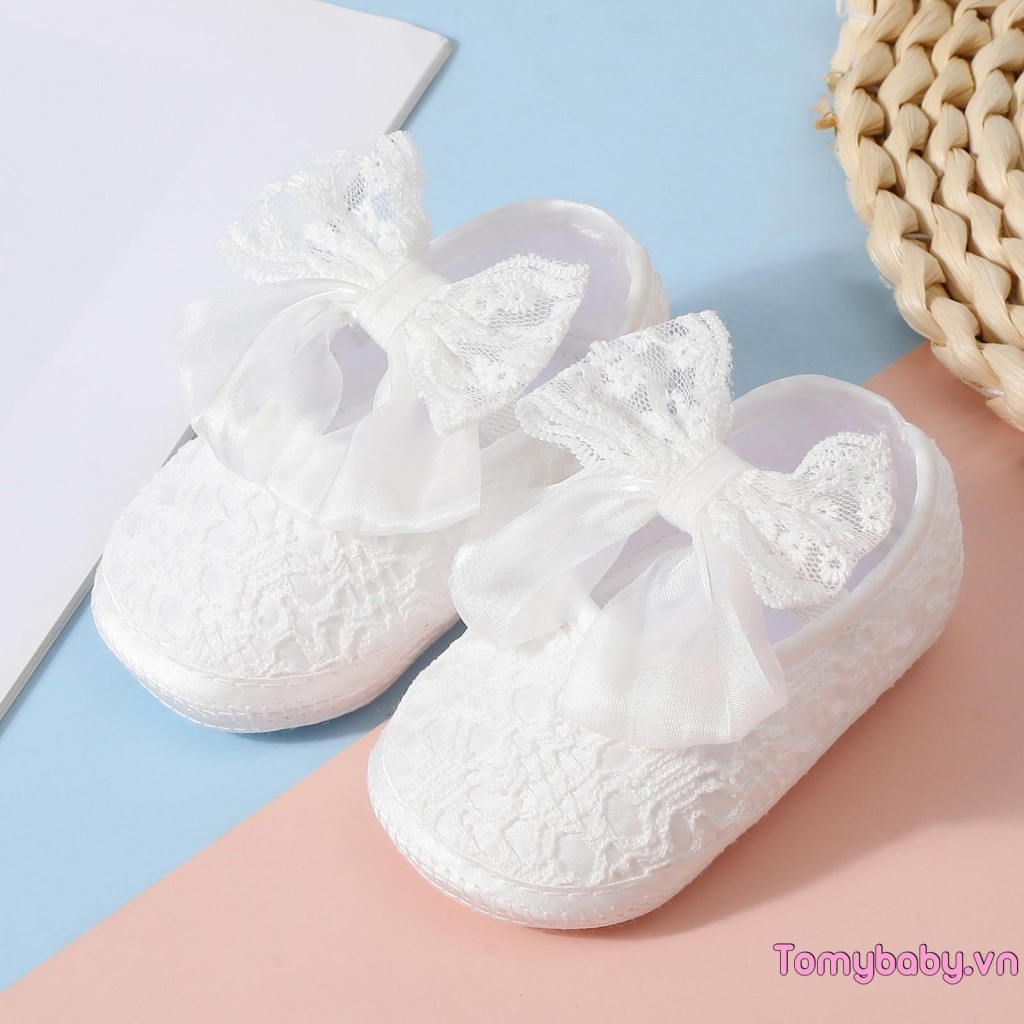 Bé Gái Nơ Giày Ren Dễ Thương Thời Trang Trẻ Sơ Sinh Chống Trơn Trượt Giày Đi Bộ Đầu Tiên Sử Dụng Hàng Ngày Những dịp Đặc Biệt