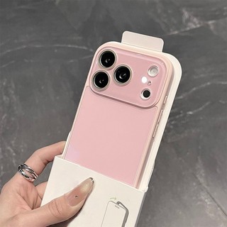 Ốp điện thoại cửa sổ nhỏ kính nhạy băng cao cấp cho iPhone17 Pro Max 16 15 14 13 12 11 Pro Max bảo vệ camera chống sốc chống rơi mặt sau cứng
