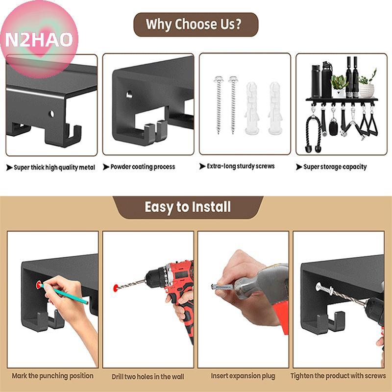 N2HAO Kệ Kim Loại Kệ Nổi Tổ Chức Cho Phòng Tập Gym Gia Đình Lưu Trữ T-Lock Adapter Giá Đỡ Móc Treo Phòng Tập Gym Giá Treo Tường Có Móc Giá Đỡ Tập Luyện n