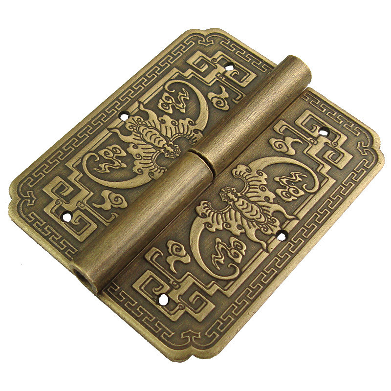 Mới Trung Quốc Cổ Bản Lề Cổ Điển Nội Thất Phụ Kiện Tủ Quần Áo Tủ Sách Loại Bỏ Cửa Đồng Nguyên Chất Bản Lề Bát Lá Rời Bản Lề