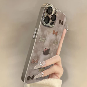 Ốp lưng iPhone Mèo Kitty bướm cao cấp gương cho mèo Cho iPhone 16 Promax 15 11 12 13 14plus xr xsmax 16plus