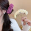 Bộ que tóc hoa cẩm tú cầu màu kem và tím, phụ kiện tóc thời trang