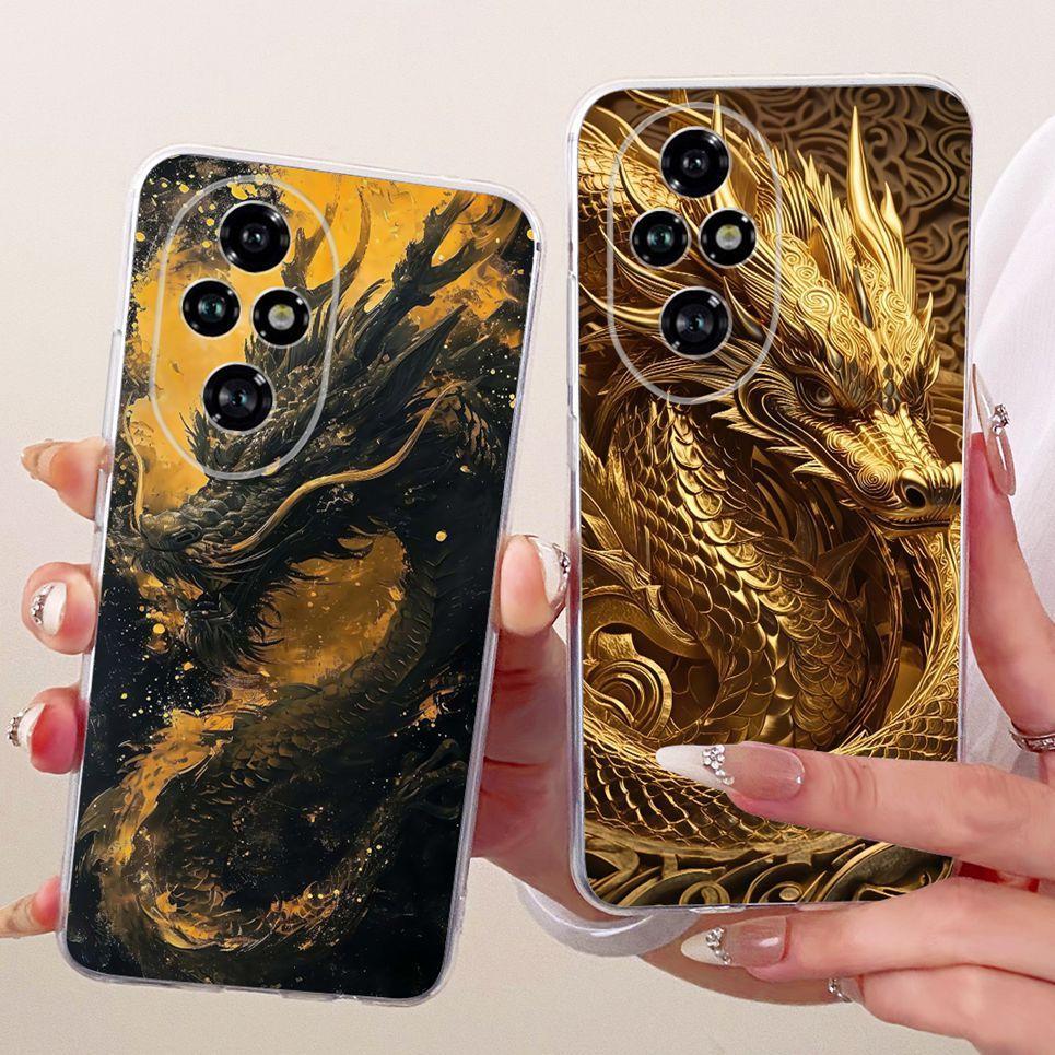 Ốp Silicon Mềm Trong Suốt Cho Honor 200 200Pro 200 Lite Ốp Lưng Điện Thoại Hoạt Hình Mèo Rồng Hoa Bướm Họa Tiết Ốp Lưng