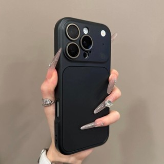 Ốp điện thoại di động chống rơi cửa sổ lớn màu trơn 2 trong 1 cho iPhone17 Pro Max 16 15 14 13 12 11 Pro Max bảo vệ camera chống sốc chống rơi mặt sau cứng