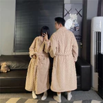 Áo choàng Kimono Nhật Bản Flannel Mùa Đông Cặp Đôi Bộ Đồ Ngủ Nam Nữ Plus size Áo choàng Tắm Dày Giữ Ấm Váy Ngủ XL-4XL — ảnh 8