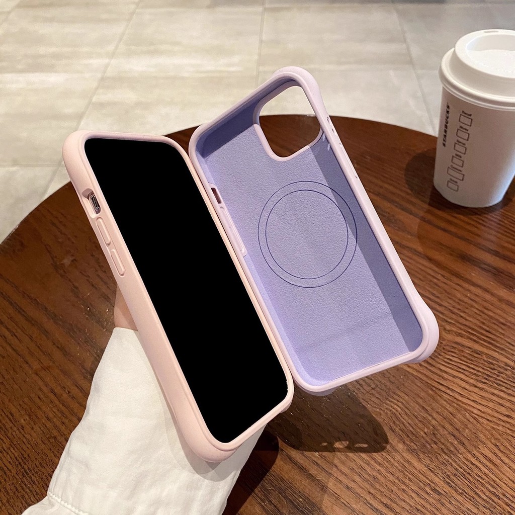 Thích hợp cho iPhone17promax Boyang Vỏ điện thoại silicon lỏng từ tính Apple 16 Vỏ bảo vệ chống sốc bốn góc