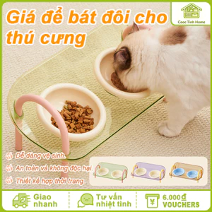 Bát Ăn Thú Cưng Chống Gù, Chống Kiến, Phong Cách INS, Có Thể Điều Chỉnh, Chống Trượt – Cho Mèo và Chó