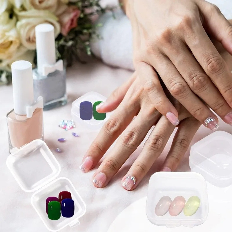 10 / 20 / 30 / 50 Cái Hộp đựng trang sức trong suốt Mini / Bông tai vuông bằng nhựa Hộp đựng nút tai