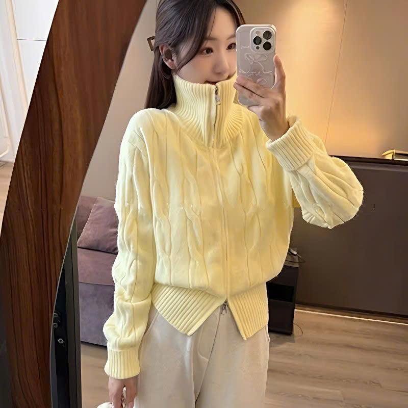 (HÀNG QCCC LOẠI 1) Áo cardigan len dáng ngắn phối khóa kéo chất len mềm mịn hottrend mùa đông BA SP406