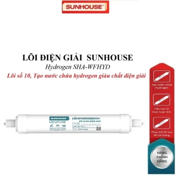 Lõi điện giải SUNHOUSE Hydrogen SHA-WFHYD, lõi số 10, Cấu tạo từ than hoạt tính, chất điện giải Magnesium