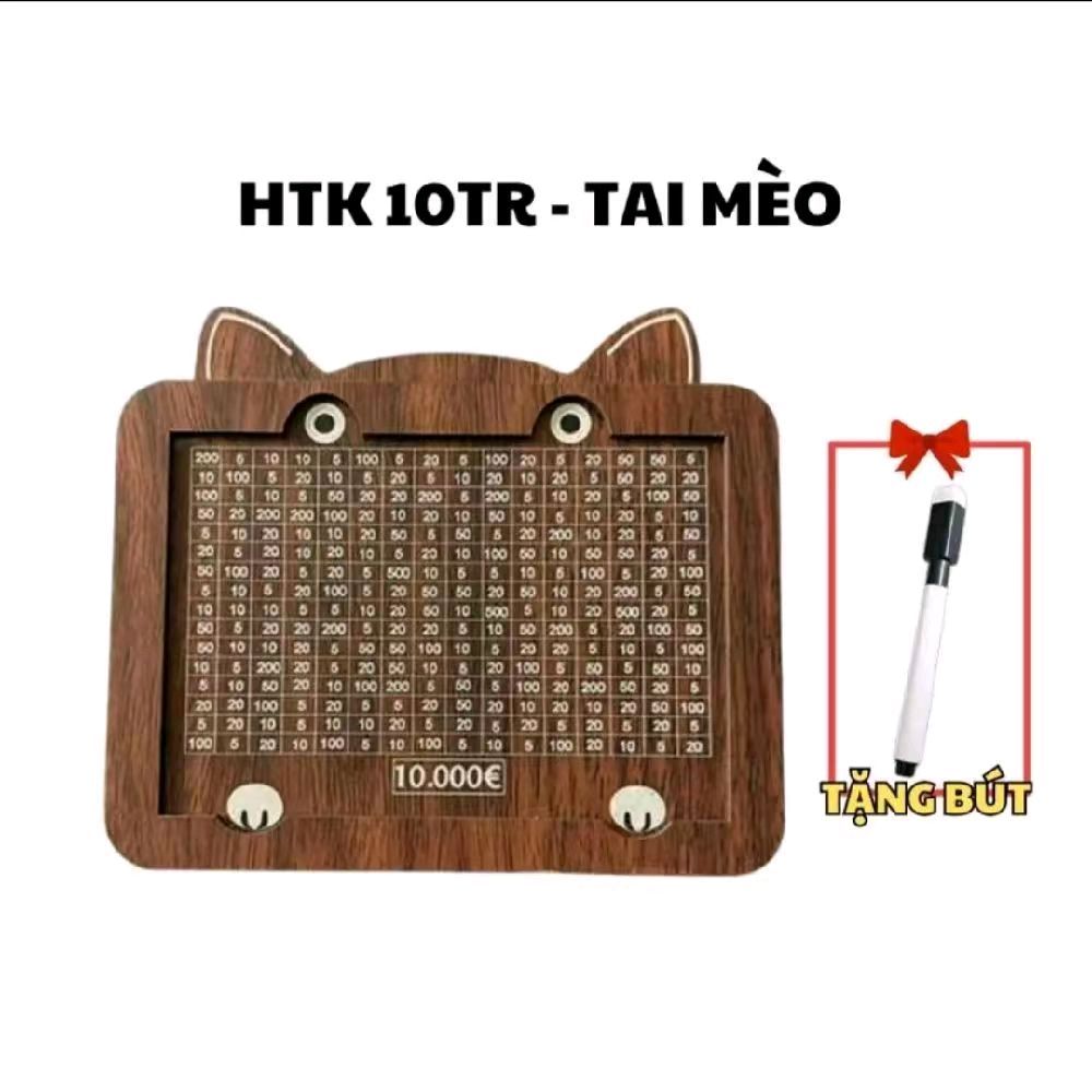 (Mua 1 tặng 1)  Hộp gỗ tiết kiệm, hộp tiết kiệm bằng gỗ tổng hợp chất lượng cao mệnh giá 10 triệu tặng kèm bút