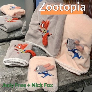 Crazy Zoo Judy Nick Khăn Tắm Hoạt Hình Hàng Hóa Cặp Đôi Phong Cách Thấm Hút Nhanh Khô Khăn