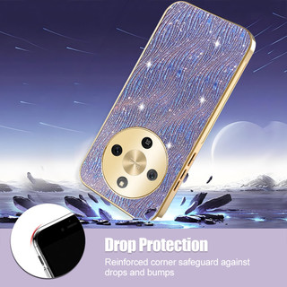 Vỏ Chống Sốc Cho HonorX9d Honor X9d 5G gợn Nước Sang Trọng Mạ Điện Cô Gái Vàng Vỏ Điện Thoại Bảo Vệ Mặt Sau Bìa Cứng
