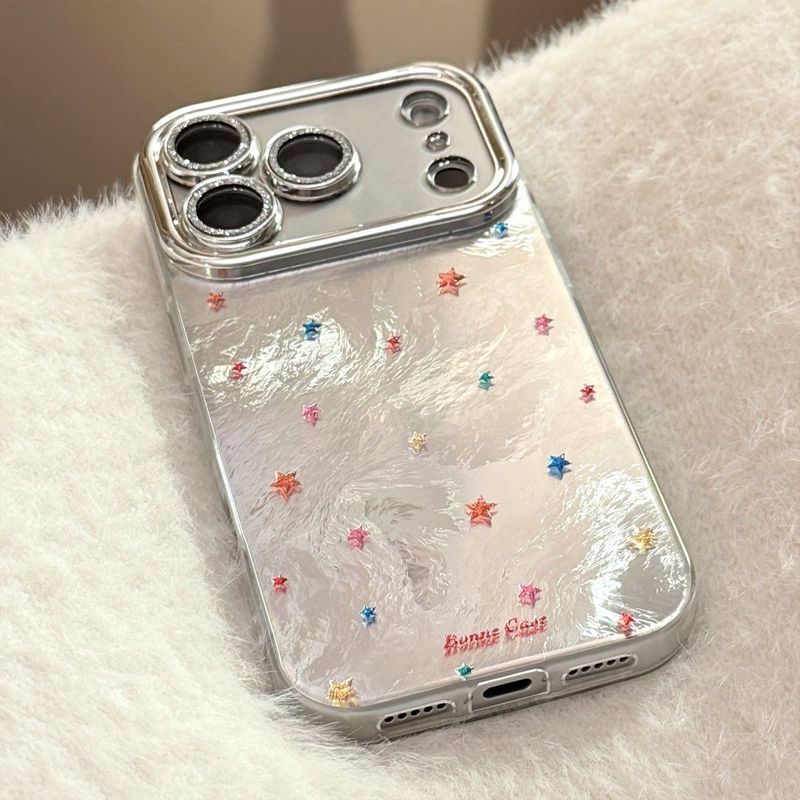 Ốp Điện Thoại Toàn Màn Hình Ngôi Sao Lấp Lánh Thích Hợp Cho Apple 17promax Ống Kính Phim iPhone16 Chống Sốc 13 Ánh Sáng Sang Trọng 15