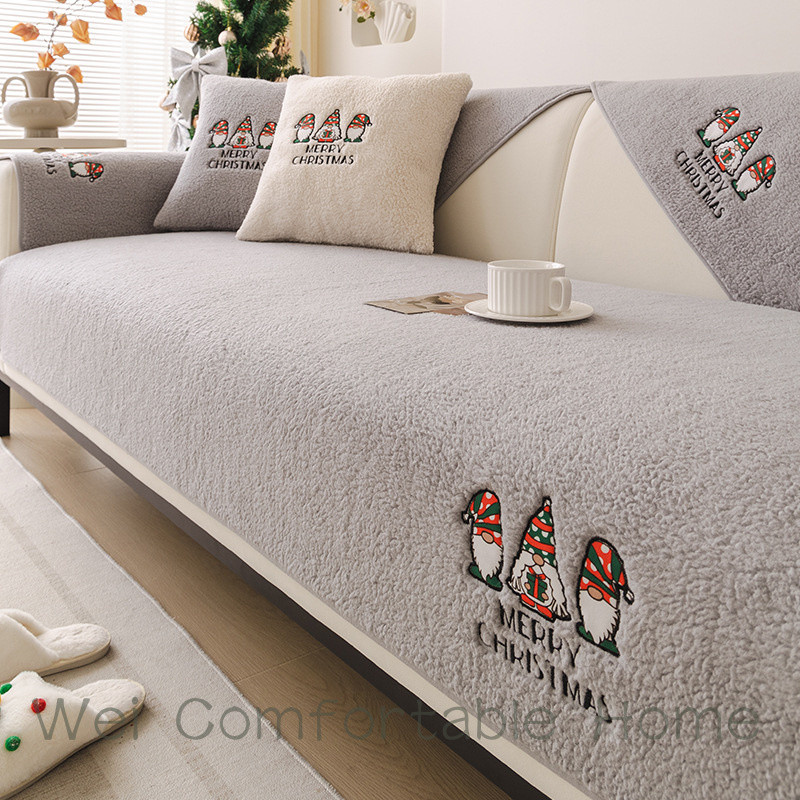 Sang Trọng Sofa Đệm Mùa Đông 2025 Phong Cách Mới Sofa Bao Cảm Giác Cao Cấp Cố Định Chống Trơn Trượt Đệm Full Cover Vải
