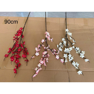 Cành Đào Cổ Lê Mai ,đào cổ thân đốm mốc , Cành Dài 90cm - Hoa Lụa Hạnh Hoan