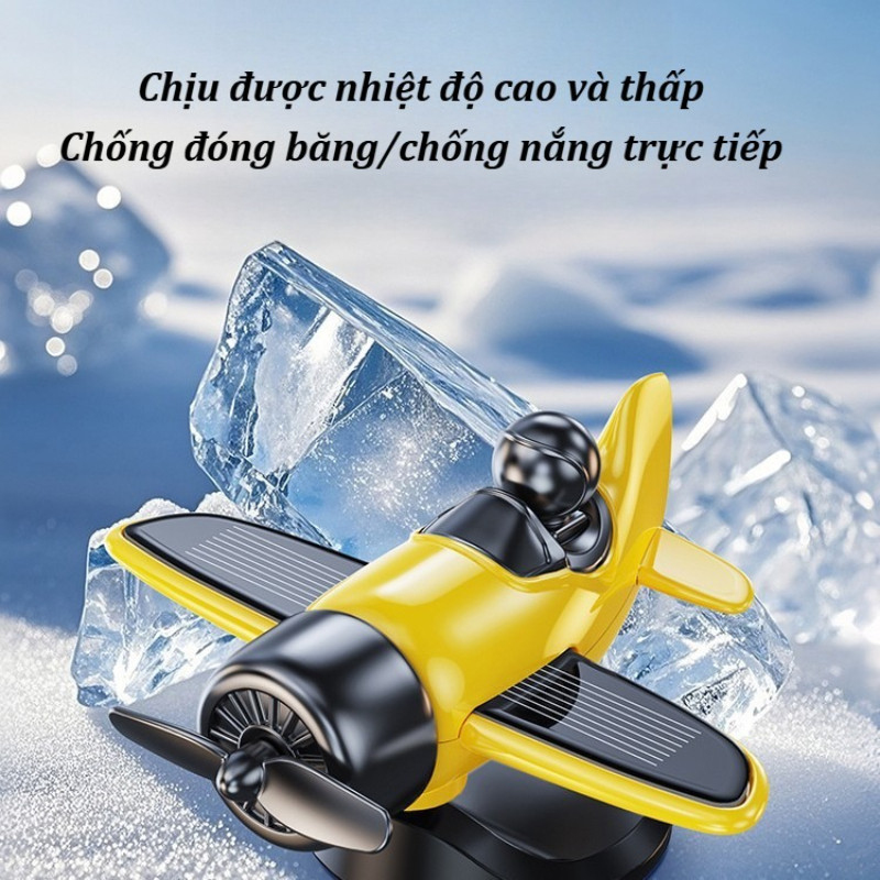 Máy Bay Năng Lượng Mặt Trời Trang Trí Taplo Ô Tô – Cánh Quạt Xoay 360° Phụ Kiện Nội Thất Đẹp Sang Trọng