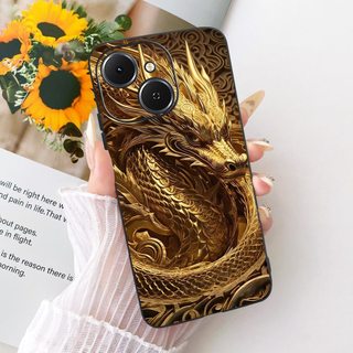 Ốp Chống Sốc Cho Tecno Spark 40 KM5 / Spark 40C KM4k / Pop 10 Pro Vỏ Điện Thoại Silicon Mềm Hoạt Hình Rồng Sư Tử Sang Trọng