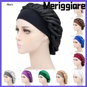 Mũ Ngủ MERIGGIARE, Mũ Bonnet Satin Có Thể Điều Chỉnh Thoáng Khí, Mũ Bonnet Tóc Co Giãn Thời Trang Cho Nam Nữ