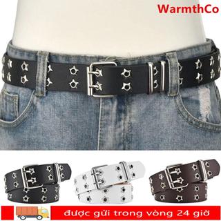 Thắt lưng da WARMTHCO phong cách Gothic, Hip Hop và Punk Rock, thiết kế đinh tán hình ngôi sao