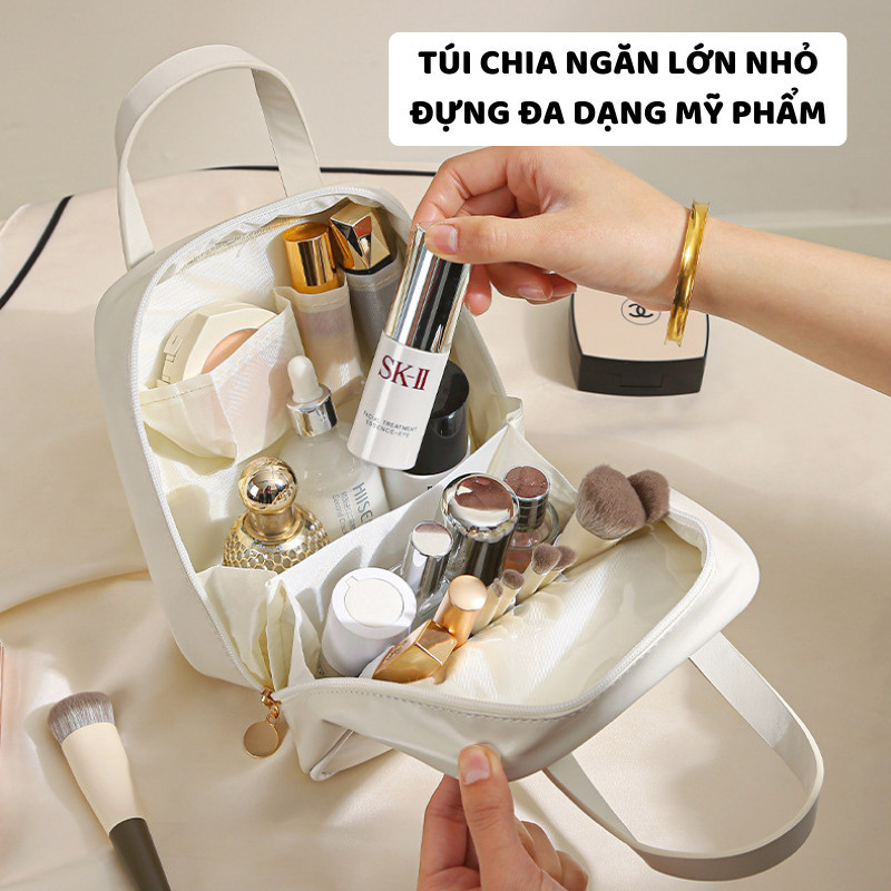 Túi Đựng Mỹ Phẩm Xách Tay ENODA HOME, Túi Da PU Đựng Đồ Trang Điểm Du Lịch Thiết Kế Chia Ngăn Hiện Đại TUIPU002