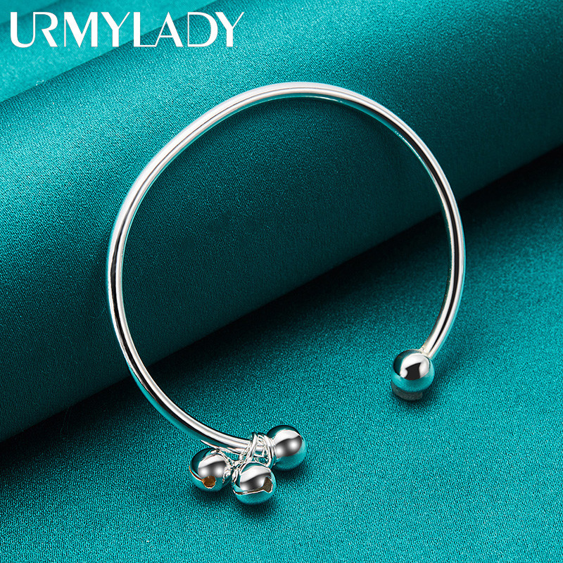 URMYLADY Đôi Chuông Nhỏ Lắc Tay Bạc 925, Thời Trang Cho Nữ