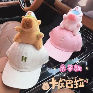 Mũ bóng chày Capybara – Mẫu mũ đôi cha mẹ & bé, chất cotton thoáng khí, che nắng mùa xuân