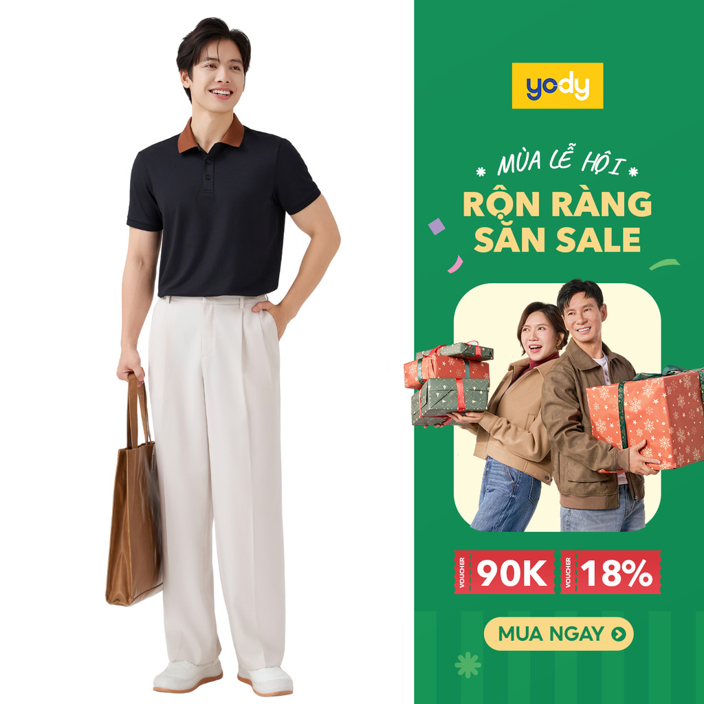 Áo Polo Nam Yody Ngắn Tay Cổ Phối Bo MCPO25A517