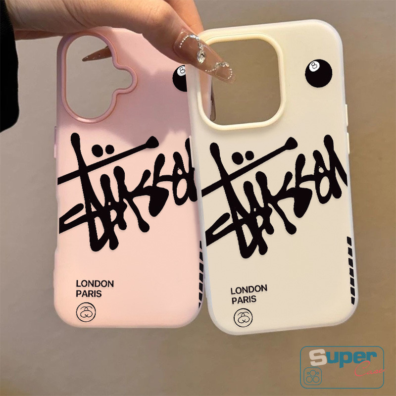 Ốp Lưng Tương Thích Cho IPhone 17 16 11 13 15 14 12 Pro Max 17 15 16 Pro 7Plus XR Air X XS Max Thời Trang Dạo Phố Logo Bóng Bể Bơi Đen 8 Silicone 2 in1 Cover